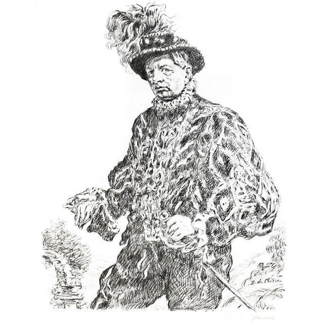 Self Portrait - Original Lithograph by Giorgio De Chirico - 1954 1954 For Sale - Image 4 of 5