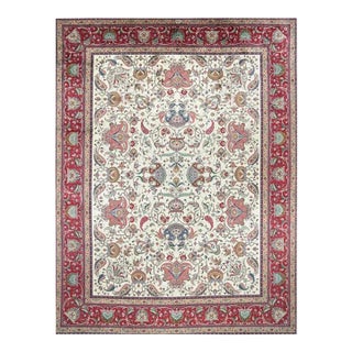 1960s Old Persian Tabriz Area Rug 11 X 15 For Sale