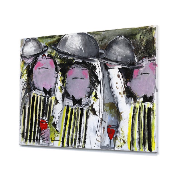 Waiters on the Run - Vibrant Figurative Portrait Acrylic Painting Original Artwork by Gerdine Duijsens For Sale In Los Angeles - Image 6 of 8