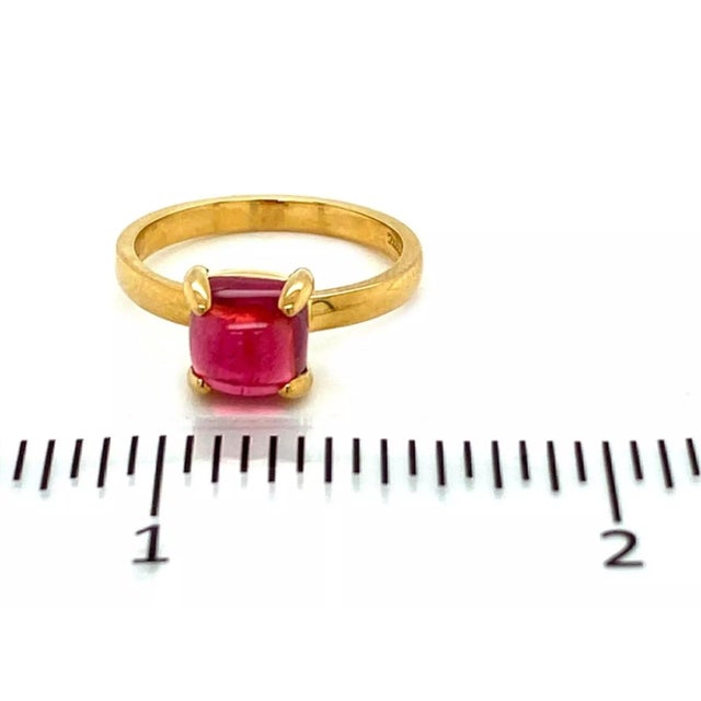 Tiffany & Co. Picasso Rubellite Sugar Stacks 18k Yellow Gold Ring - Size 4 For Sale - Image 9 of 9