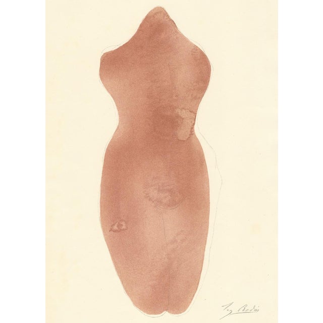 Auguste rodin (1840-1917) "nu", frontispice (nude - frontispiece) original lithograph by auguste rodin for "le jardin des...