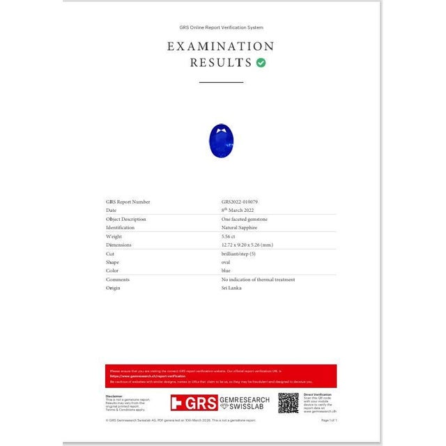 Metal 5.56 Carat Ceylon Sapphire Diamond Platinum Ring, Size 5 For Sale - Image 7 of 8