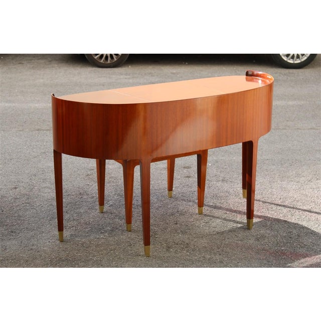 Curved Dressing Table with Stool by Paolo Buffa for Ducrot, 1950s, Set of 2, in Restored conditions. Designed 1950 to 1959...