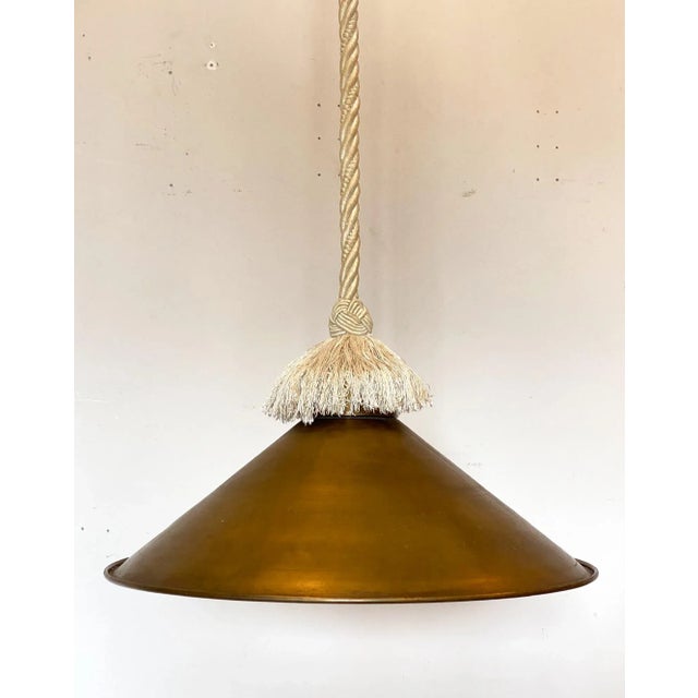 Mid-Century Modern Vintage Brass Pendant Light, 1970s For Sale - Image 3 of 10