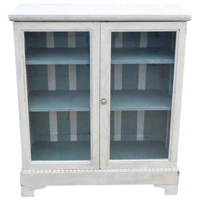 Antique Adjustable Painted Glazed Bookcase, 1890s For Sale - Image 3 of 8