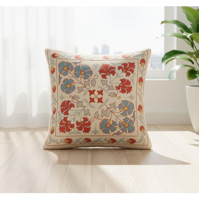 New Hand-Embroidered 100% Silk Cushion Cover – Authentic Uzbek Textile Art Elevate your home décor with this exquisite...