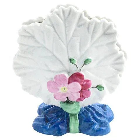 Mid-Century Modern Floral Leaf Porcelain Menu Holder For Sale - Image 3 of 7