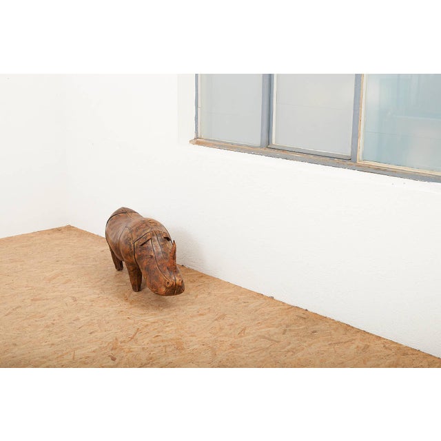 Animal Rhino Ottoman in Leather by Dimitri Omersa for Omersa, 1963 For Sale - Image 11 of 13