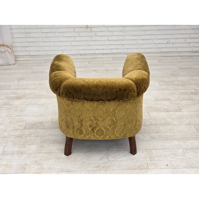 Danish Relax Chair in Velour and Beech, 1950s For Sale - Image 13 of 18