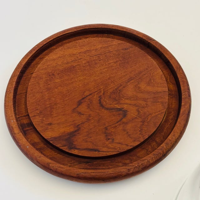 Transparent Vintage Glass Cloche on Teak Base For Sale - Image 8 of 11
