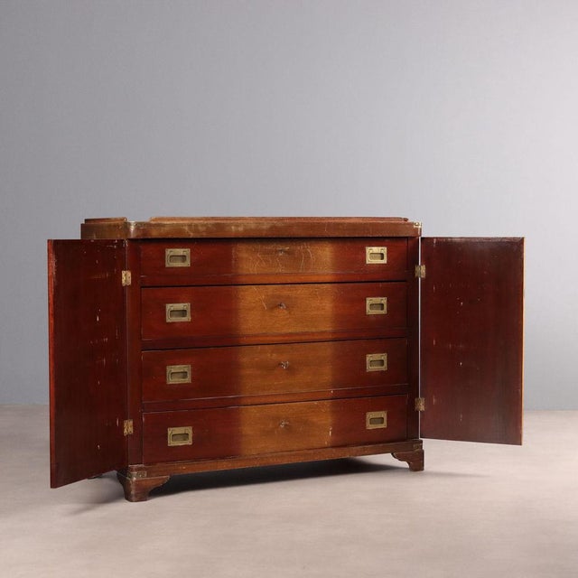 Vintage Chest of Drawers in Mahogany and Brass For Sale - Image 3 of 11