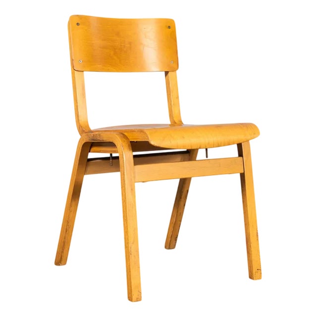 Vintage Beech Stacking Dining Chair, 1950s For Sale