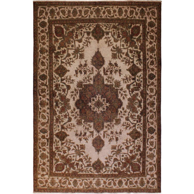 Ivory 1980s 1990s Vintage Distressed Ivory & Red Wool Rug - 8'3 X 11'1 For Sale - Image 8 of 8