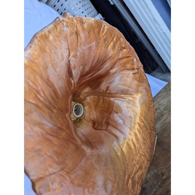 Blown Art Glass Chandelier in Rust Metallic Color For Sale - Image 4 of 6