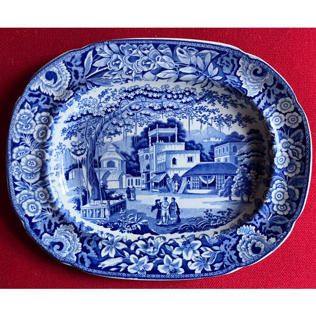 Early 19th Century Antique Early 19th Century Riley's China Blue & White Transferware Small Platter in the Chinoiserie Taste, Circa 1820 For Sale - Image 5 of 8