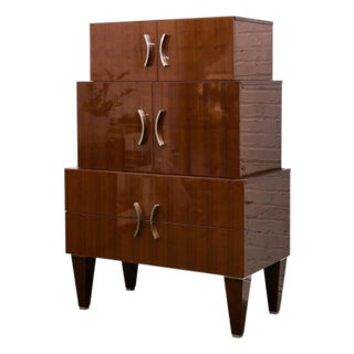 Late 20th Century Nicole Miller Italian High-Gloss Stacked Lacquer Cabinet For Sale
