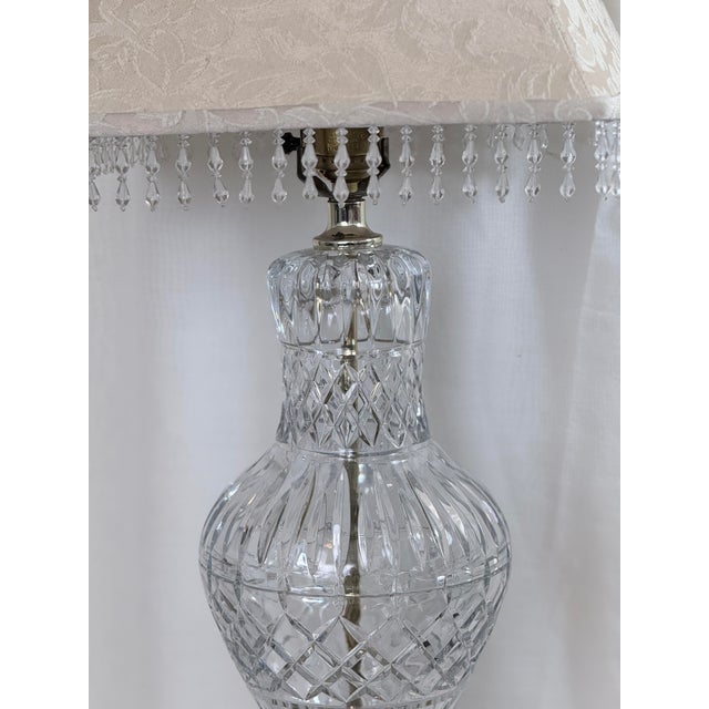 Metal Vintage Hollywood Regency Imperlux West Germany 24% Crystal Lead Lamp For Sale - Image 7 of 9