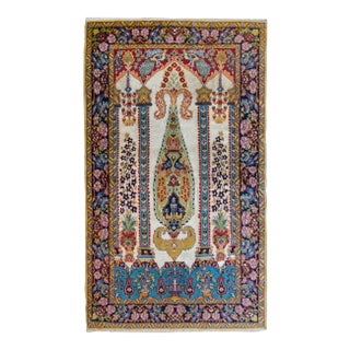 Vintage Mid Century Isfahan Prayer Rug For Sale