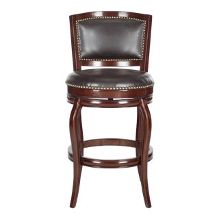 Nicholas Swivel Barstool in Sierra Brown & Brown For Sale