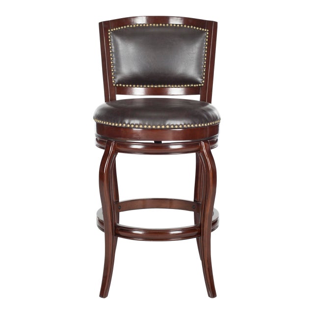 Nicholas Swivel Barstool in Sierra Brown & Brown For Sale