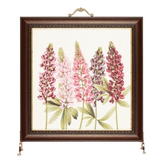 Lupins Tapestry Firescreen For Sale