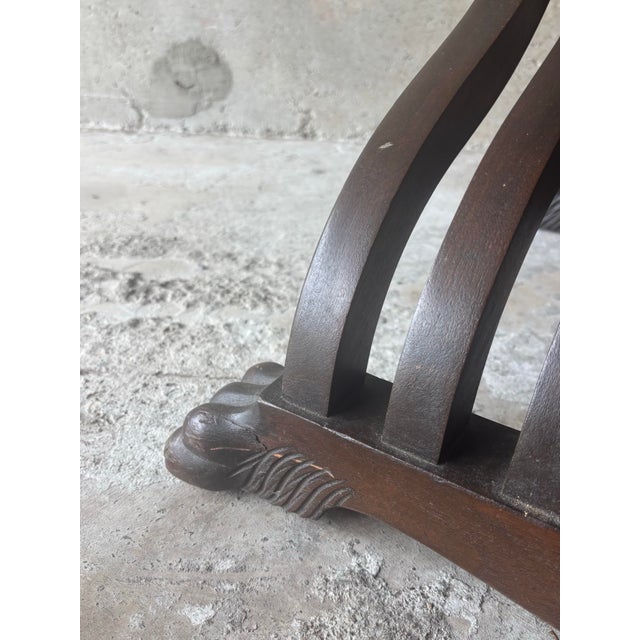 Vintage Renaissance Revival Savonarola Chair in Carved Walnut For Sale - Image 4 of 9