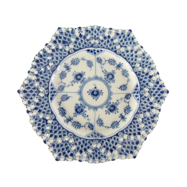 An extraordinary, investment-grade treasure for the fine porcelain connoisseur. Royal Copenhagen Blue Fluted Full Lace...
