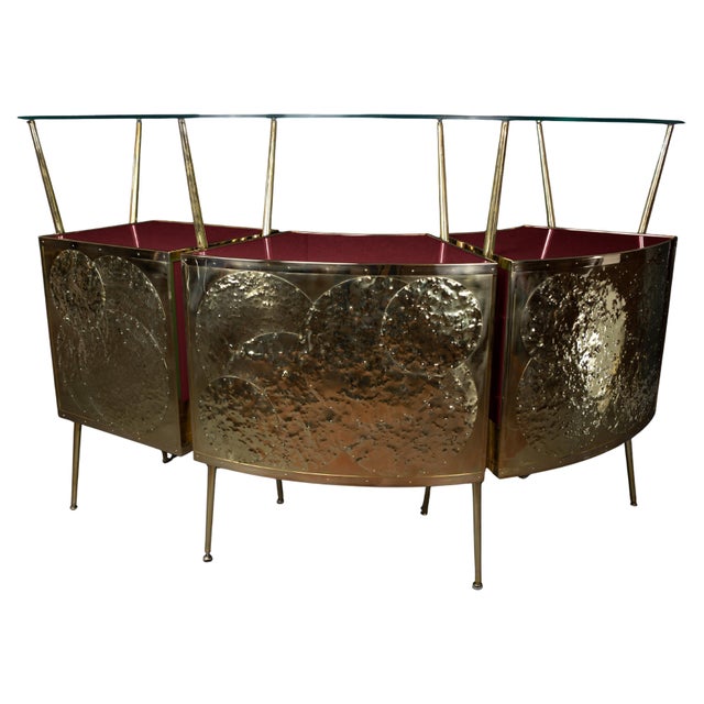 Red Murano Glass and Brass Dry Bar from Justfurnituress SRL For Sale - Image 10 of 10