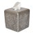 Luxury Silver Colette New York Home Décor Engraved Paper Tissue Box Cover For Sale