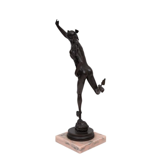 Italan Bronze Sculpture of Mercury or Hermes after Giambologna, 1960s For Sale - Image 6 of 11