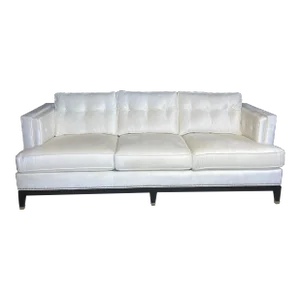White Velvet Whitaker Sofa Michael Weiss by Vanguard Furniture