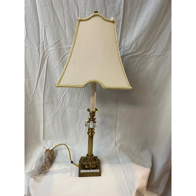 Traditional and John Richard Metal and Glass Table Lamp. For Sale - Image 3 of 13