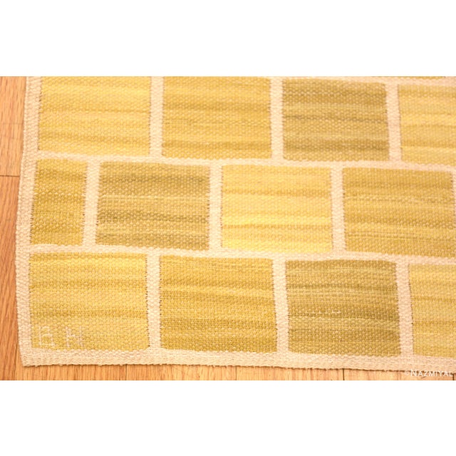 Barbro Nilsson Nazmiyal Collection Vintage Swedish Barbro Nilsson Signed Kilim Rug For Sale - Image 4 of 6