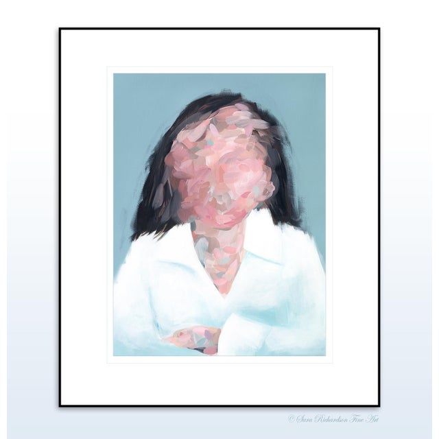 2020s Portrait No.6 - Abstract Figurative Painting on Paper, Expressive Contemporary Portrait (18x24) For Sale - Image 5 of 5