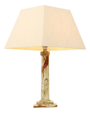Classic Onyx Marble Brass Column Lamp 20th Century, 1950s