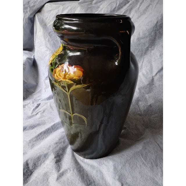 Black McCoy Ceramic Vase For Sale - Image 8 of 16