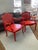 French 18th Century Louis XV Fauteuils in Hollywood Regency Coral- A Pair For Sale - Image 3 of 14