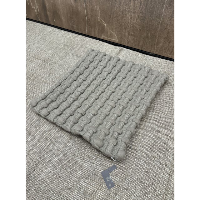 Greige Rh Restoration Hardware Loa Merino Wool Chunky Stripe Pillow Cover For Sale - Image 8 of 11
