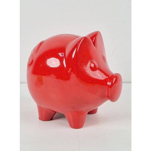 Vintage Ceramic Red Piggy Bank from Scheurich Keramik, 1970s For Sale - Image 9 of 9