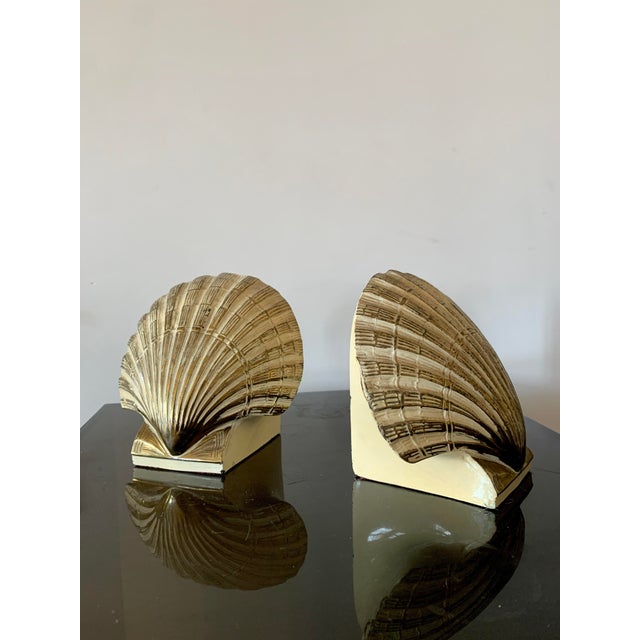 Art Deco Vintage Pmc Shell Bookends - a Pair For Sale - Image 3 of 6