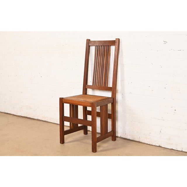 Gustav Stickley Antique Mission Oak Arts & Crafts Spindle Side Chair or Dining Chair, Circa 1900 For Sale - Image 11 of 11