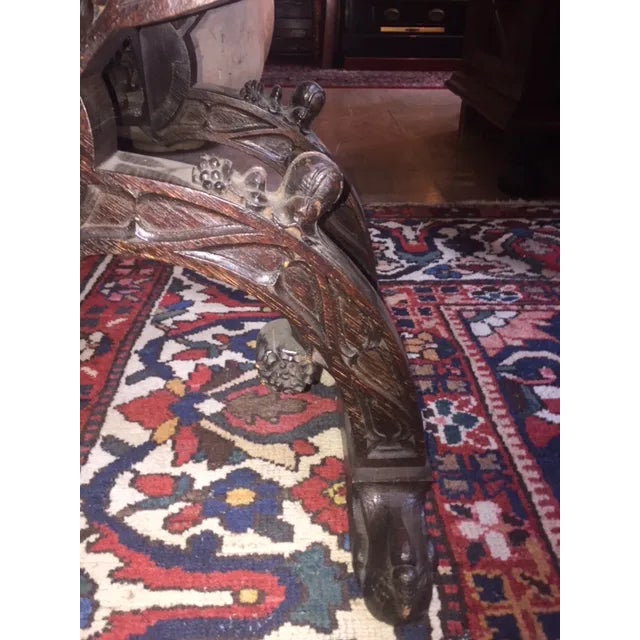 Wood Late 19th Century English Carved Wood Arm Chair For Sale - Image 7 of 11