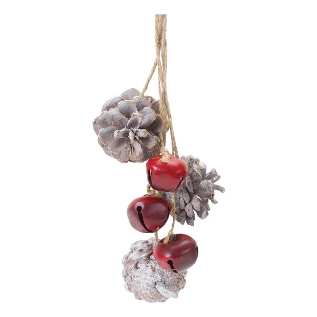 Bell and Pine Cone Drop Ornament (Set of 6) For Sale