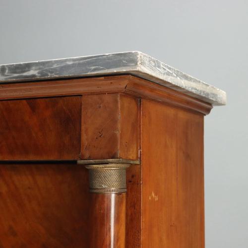 Brown Napoleon III Mahogany Secretaire with Gray Marble For Sale - Image 8 of 16