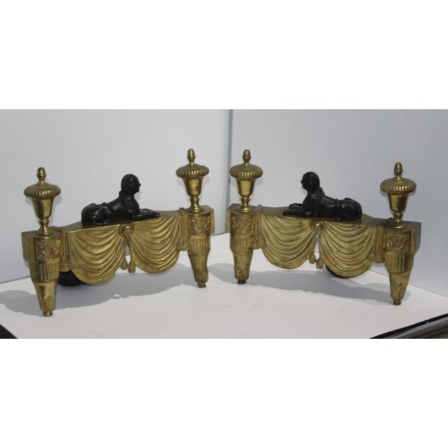 Sphinx Chenets Egyptian Revival 19th Century - A Pair For Sale - Image 13 of 13