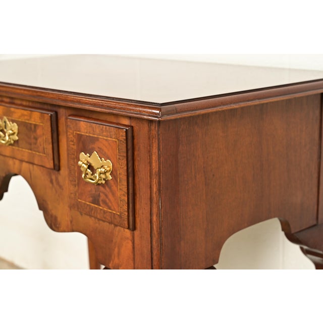 Councill Furniture Queen Anne Inlaid Mahogany Lowboy Dresser or Console Table For Sale - Image 10 of 16