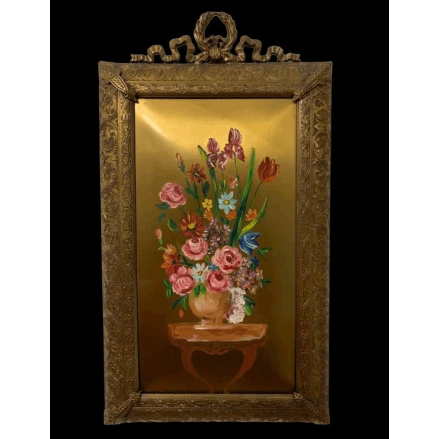 Baroque Jewelery Box and Pictures Set in Golden Nickel Silver, Set of 3 For Sale - Image 4 of 6