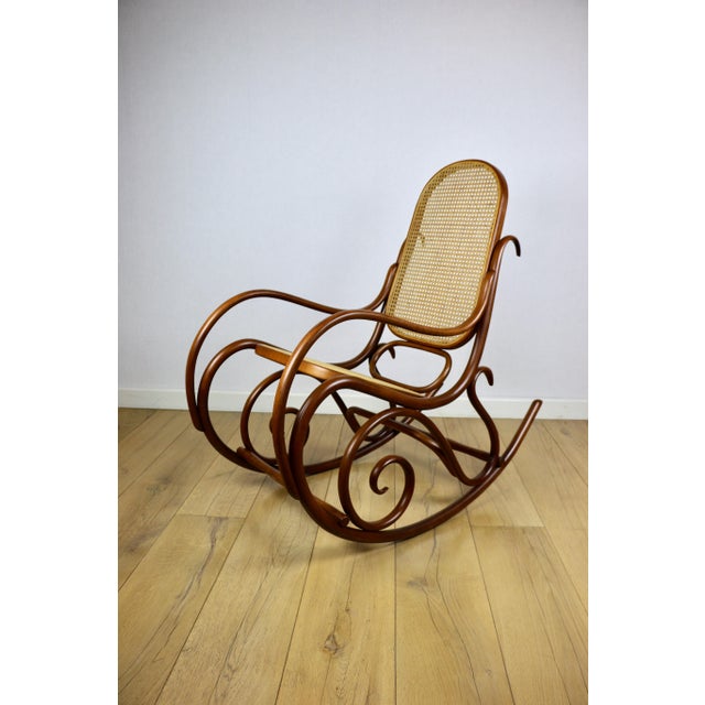 Vintage Brown Rocking Chair by Michael Thonet For Sale - Image 6 of 12