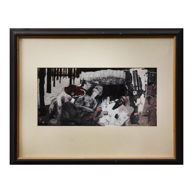 1990s Mixed-Media Lithograph Reproduction Print For Sale