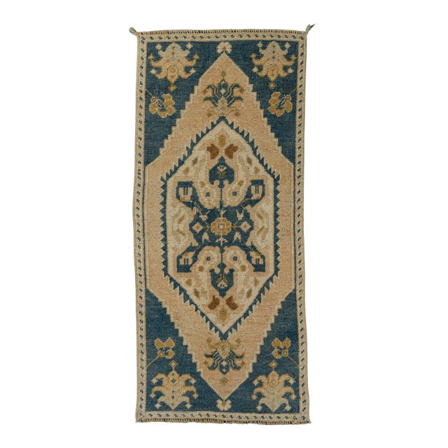 Turkish Mini Rug Oriental Hand Knotted Vintage Rug 1'5" x 3'2" #21135 For Sale
